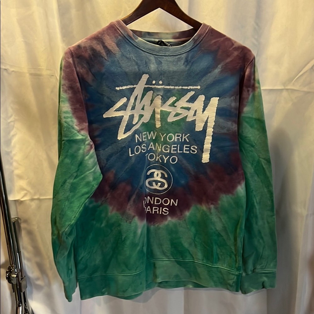 Stussy Multicolor Tie-Dye Crewneck Sweater